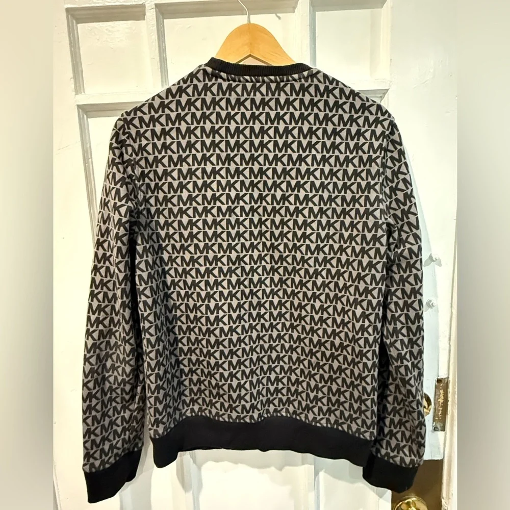 Michael Kors Monogram Black and Gray Crewneck Sweater - Picture 2 of 3